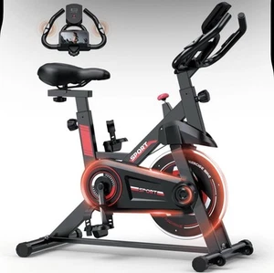 300lbs Stationary Cycling Exercise Bike For Home Cardio Gym Silent Belt Drive - Bild 1 von 9