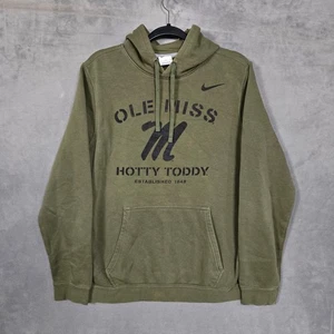 Ole Miss Rebels Nike Hoodie Hotty Toddy olive green Adult Medium fleece - Picture 1 of 10