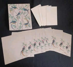 Vint HALLMARK Stores BOXED STATIONERY ~ Wild Exotic Birds ~ 9 Sheets + 4 Envs - Picture 1 of 11