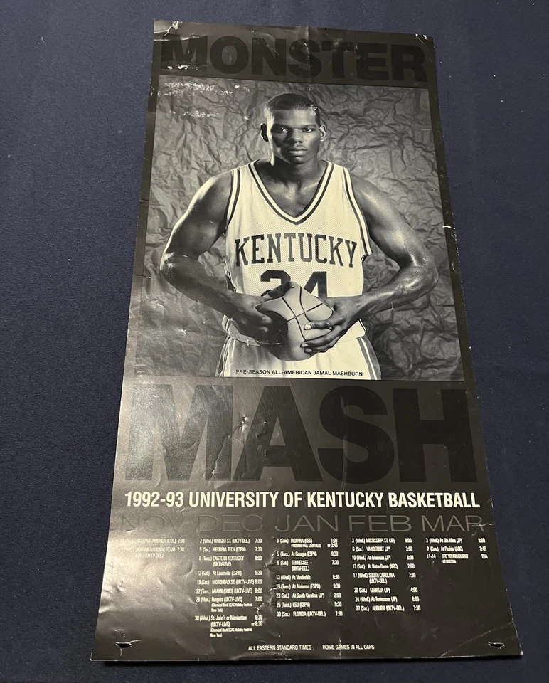Jamal Mashburn Monster Mash 1992-93 University Of Kentucky Men’s Basketball - Image 1 of 1