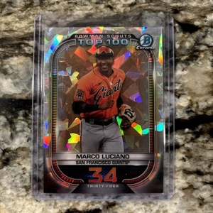 2021 Bowman MARCO LUCIANO Top 100 Atomic Refractor #/150 SF Giants - Picture 1 of 2