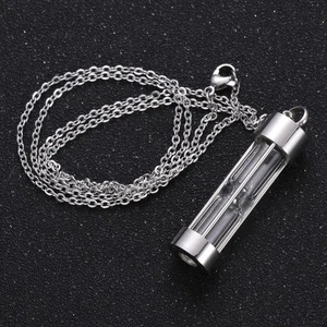 Collar colgante urna de cenizas de cremación de acero inoxidable joyería conmemorativa recuerdo - Imagen 1 de 12
