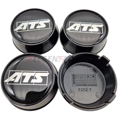 4X ATS Cup Nabendeckel 62mm Schwarz Glanz (N1062) Logo Silber (ATH) - Origina... - Bild 1 von 4