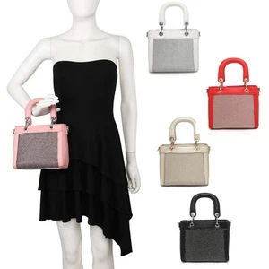 Bolso de Mano Boutique Inteligente Pequeño Mujer Imitación Cuero Diamante Frontal Bolso de Hombro - Imagen 1 de 23