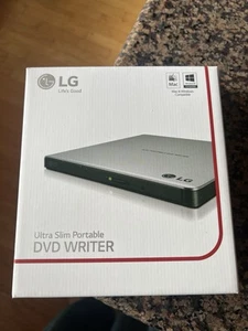 LG GP65 UltraSlim Portable External 8x DVD Writer USB Black Mac PC Compatible - Afbeelding 1 van 3