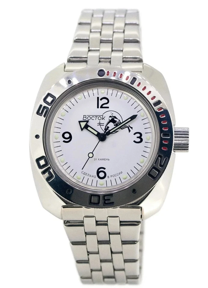Reloj Vostok Amphibia 710920 Scuba Dude Modelo Exclusivo Vendedor de EE. UU. Foto 1 de 4