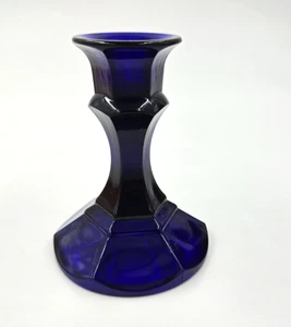 Fenton ? Cobalt Blue Glass Candlestick Holder - Picture 1 of 2