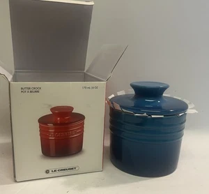 Le Creuset Marseilles Blue Butter Bell Crock New In Box - Picture 1 of 6