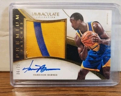 Harrison Barnes Patch Auto Golden State Warriors Panini Immaculate /25 - Image 1 of 2