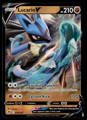Lucario V Ultra Rare SWSH10: Astral Radiance 078/189 LP Pokémon TCG - Image 1 of 2