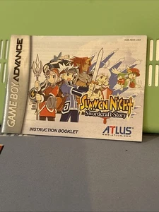 Summon Night Swordcraft Story-Nintendo GBA Original MANUAL - Imagen 1 de 3