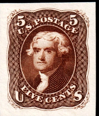 EAS_STAMPS US SCOTT #52p2 MNH GRADE 98 FROM ROOSEVELT ALBUM SCV $500.00 W/CERT - Image 1 of 2