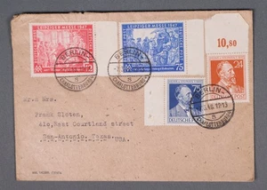 MayfairStamps Germany 1948 Leipzig Fair Dual Berlin to San Antonio TX Cover aat_ - Picture 1 of 2