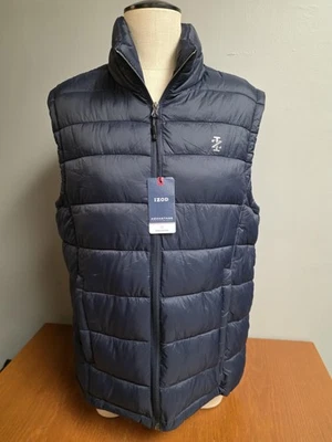 IZOD Vest Mens Medium Navy Puffer Quilted Advantage Performance Wind Resistant - Image 1 of 4