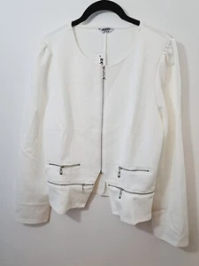 Zeagoo NEW! White Full Zip Suit Jacket In Size XL - Picture 1 of 5