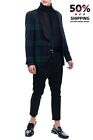 RRP €550 HACKETT Wool Tuxedo Blazer Jacket Size 40L 50L M Tartan Shawl Collar