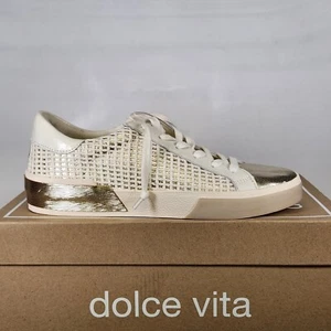 Size 7.5 - Dolce Vita Zina - Bone / Gold Woven - Womens - Picture 1 of 8