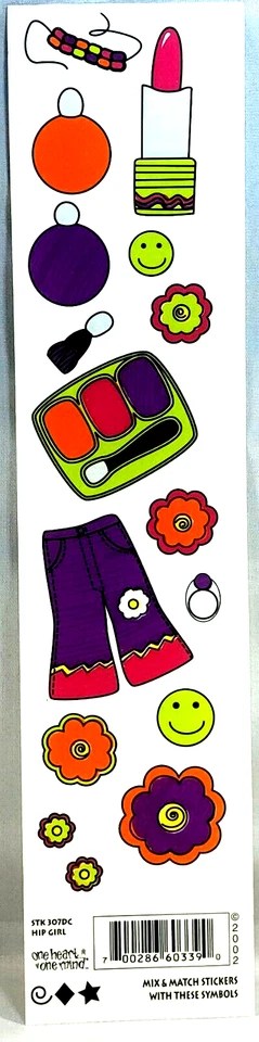 Pegatinas lápiz labial maquillaje hippie retro niña * cortadas por la mitad para envío Foto 1 de 1