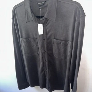 Banana Republic Herren Flanellhemd Größe Large einfarbig grau Knopfleiste - Bild 1 von 4