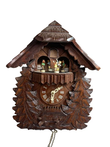 Vintage 90s M.I. Hummel and Danbury Mint Bavarian Cuckoo Clock Black Forest Cover