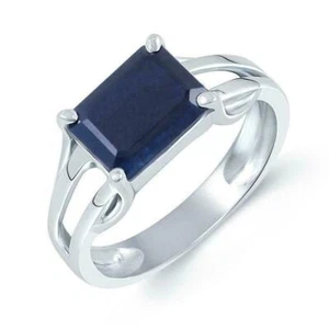 Anillo de piedra con certificación de zafiro/neelam de 4,65 quilates oro blanco de 14 K - Imagen 1 de 2