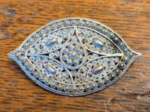 Brosche Silber Filigran Tracht Oktoberfest Lederhose - Bild 1 von 2