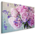 Leinwandbild Canvas Print Deko Wandbild Natur Pflanzen Blumen rosa Pfingstrosen