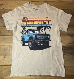Ford Men's Officially Licensed Blue Bronco Beach Graphic Print Tan Size Small - Picture 1 of 6