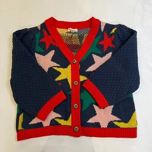Foxtale kids colorful stars cotton blend sweater cardigan 12 - Picture 1 of 9