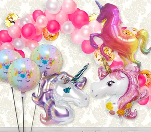119 Teile: 16 Fuß Regenbogen Einhorn Konfetty Ballon Girlande Set Party Dekoration Posten - Bild 1 von 12