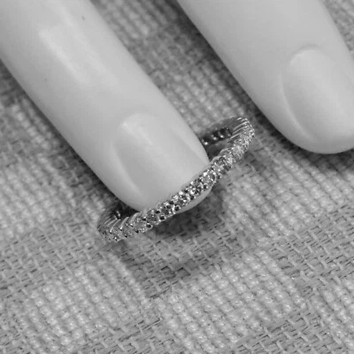 NEW 18K WHITE GOLD .66 CARAT (VS/G) DIAMOND 2mm ETERNITY BAND (size 5.85) - Image 1 of 4