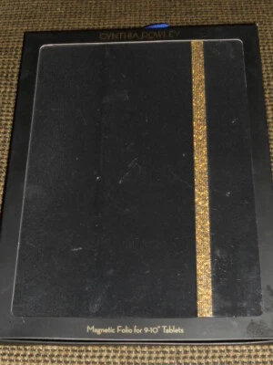 Cynthia Rowley Magnetic Folio for 9 to 10 Inch Tablets Black Gold New - Image 1 of 3
