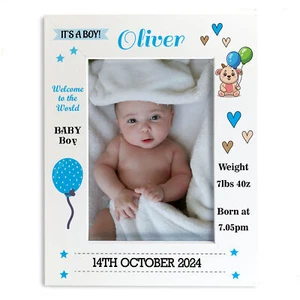 Nursery Picture Frame For Baby Boy Portrait Photo Frame Personalised Gift - Picture 1 of 9