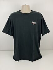 VTG Reebok Big Logo Black T Shirt Mens Size XL USA Made Cotton Short Sleeve USED