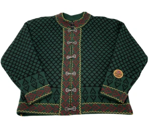 Northfjord of Norway Lined Wool Cardigan Sweater Womens Large Green - Picture 1 of 8