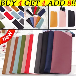 Borsa portatile slim morbida in pelle custodia occhiali occhiali da sole porta occhiali - Foto 1 di 25
