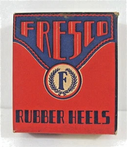 Old Fresco 2 Rubber Heels Black In Box Old Store Stock Fresco Rubber Co Troy NY - Picture 1 of 3