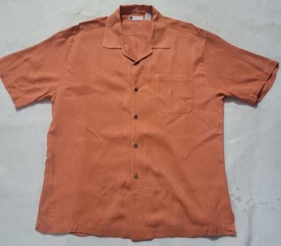 Bachrach Shirt Mens XL Orange Short Sleeve Pocket Classic Button-Up #003 - Image 1 of 4