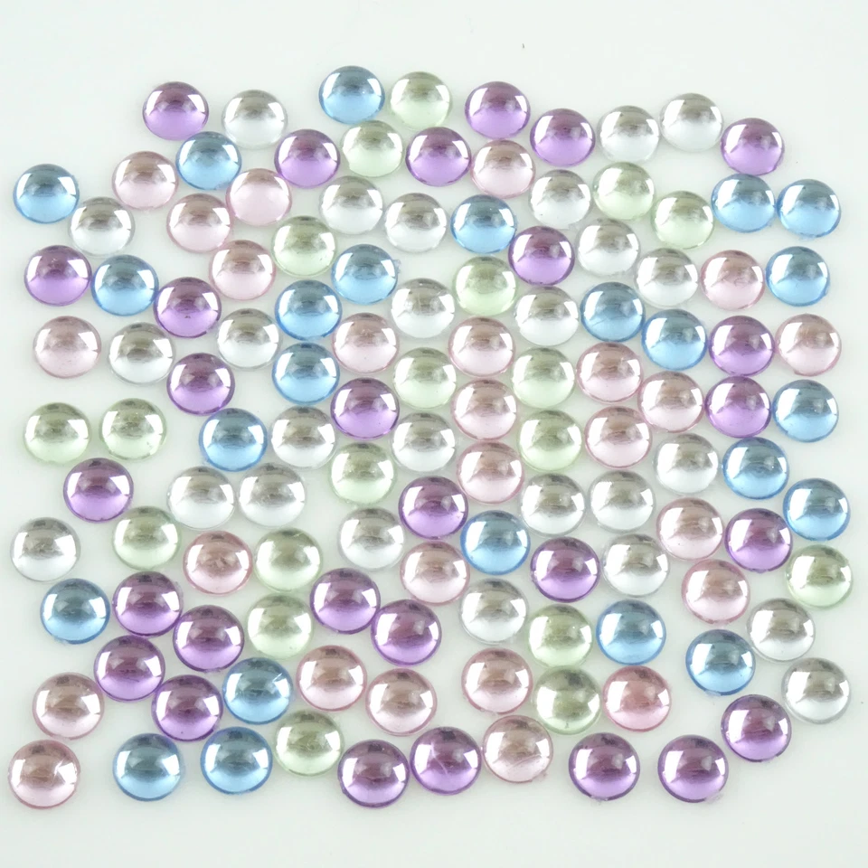 Gemas de cabujón pastel con respaldo plano redondo de 120-7 mm ¡Joyería, adornos y más!  Foto 1 de 4