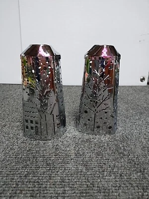 Bath and Body Works Plata Jabón de Manos Manga Soporte Invierno Árboles Nieve Lote de 2 Foto 1 de 2