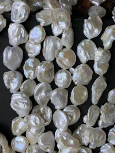 diy 20 mm White Weird Baroque Pearl Loose Srtrand beads 14"