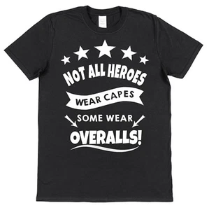 Hero Overalls T-Shirt Engineer Gift Idea Mechanic Plumber Coverall Dungarees - Picture 1 of 1