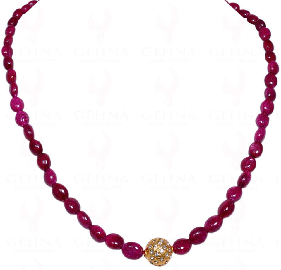 Cuentas de piedras preciosas de rubí con bola tachonada de cuarzo blanco LN011021 Foto 1 de 1