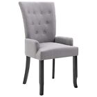 Light Grey Dining Chair Soft Fabric Upholstery Stylish Kitchen Seat Furniture