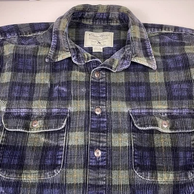 Chamarra de pana Eddie Bauer años 90 XL para hombre pesada azul verde a cuadros grunge Foto 1 de 4