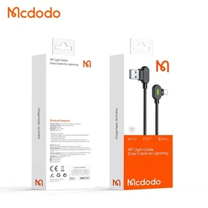 Genuine Mcdodo 90° Elbow Lightninnng Cable For iPhones Fast Charger Cord 1.2M - Picture 1 of 8