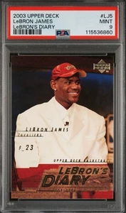 2003 UPPER DECK LEBRON'S DIARY #LJ5 LEBRON JAMES ROOKIE CARD (RC) PSA 9 - Picture 1 of 3