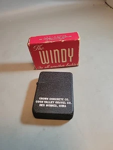 MATAWAN  BLACK CRACKLE THE WINDY LIGHTER  IN ORIGINAL BOX With Advertising  - Picture 1 of 5