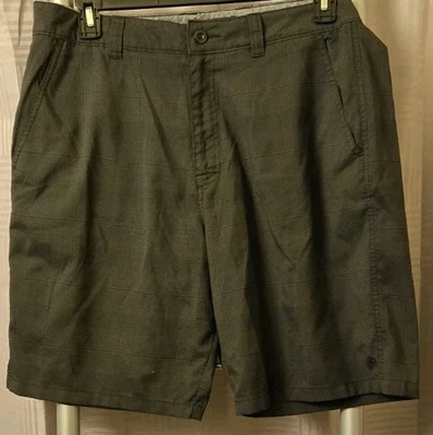 Pantalones Cortos Hang Ten Híbridos Negros a Cuadros para Hombres 36 Tablero Informal 10” Bolsillos entrepierna Foto 1 de 4