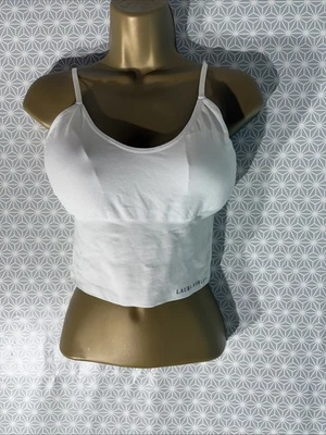 Womens Laura Ashley Large Plain White Padded Soft Cup Stretch Bralette Bra - Image 1 of 4